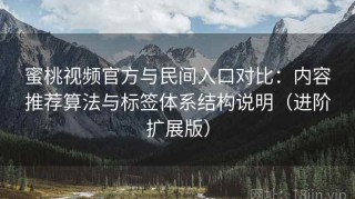 蜜桃视频官方与民间入口对比：内容推荐算法与标签体系结构说明（进阶扩展版）