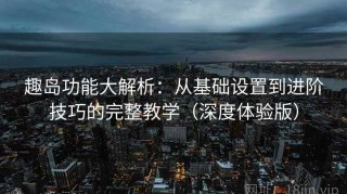 趣岛功能大解析：从基础设置到进阶技巧的完整教学（深度体验版）
