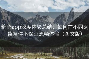 糖心app深度体验总结：如何在不同网络条件下保证流畅体验（图文版）