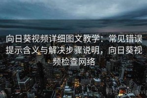 向日葵视频详细图文教学：常见错误提示含义与解决步骤说明，向日葵视频检查网络