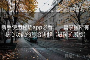 新手使用秘语app必看：一篇掌握所有核心功能的综合讲解（进阶扩展版）
