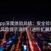 杏吧app深度体验总结：安全验证机制与风险提示说明（进阶扩展版）