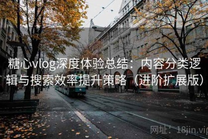 糖心vlog深度体验总结：内容分类逻辑与搜索效率提升策略（进阶扩展版）