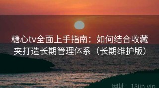 糖心tv全面上手指南：如何结合收藏夹打造长期管理体系（长期维护版）