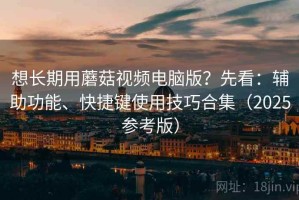 想长期用蘑菇视频电脑版？先看：辅助功能、快捷键使用技巧合集（2025参考版）