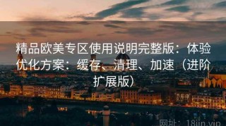 精品欧美专区使用说明完整版：体验优化方案：缓存、清理、加速（进阶扩展版）