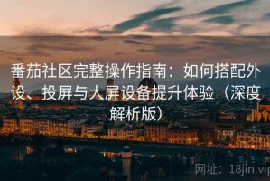 番茄社区完整操作指南：如何搭配外设、投屏与大屏设备提升体验（深度解析版）