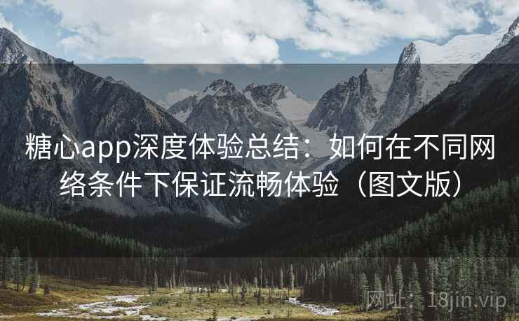糖心app深度体验总结：如何在不同网络条件下保证流畅体验（图文版）