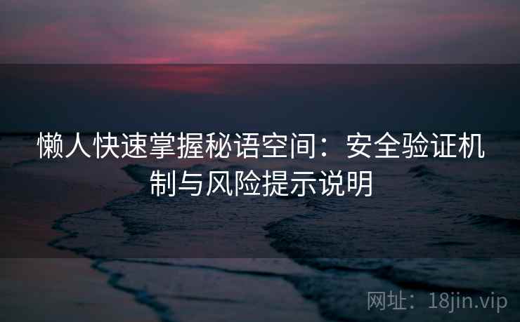懒人快速掌握秘语空间：安全验证机制与风险提示说明