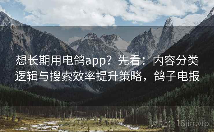 想长期用电鸽app？先看：内容分类逻辑与搜索效率提升策略，鸽子电报