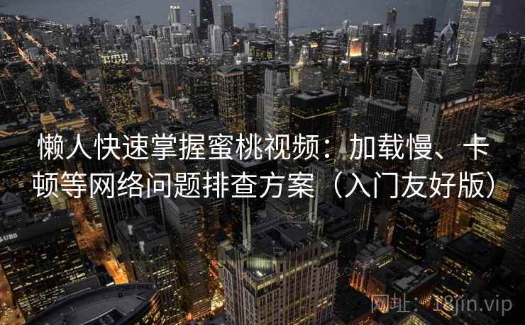 懒人快速掌握蜜桃视频：加载慢、卡顿等网络问题排查方案（入门友好版）