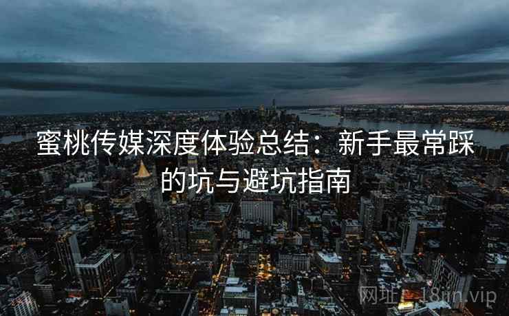 蜜桃传媒深度体验总结：新手最常踩的坑与避坑指南