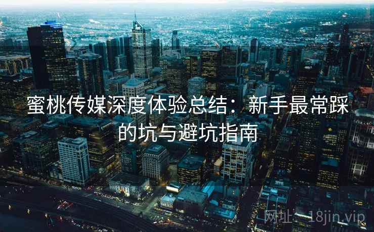 蜜桃传媒深度体验总结：新手最常踩的坑与避坑指南