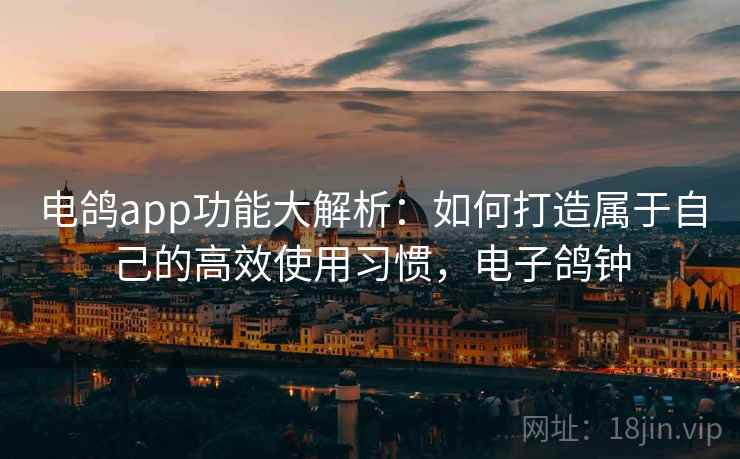 电鸽app功能大解析：如何打造属于自己的高效使用习惯，电子鸽钟