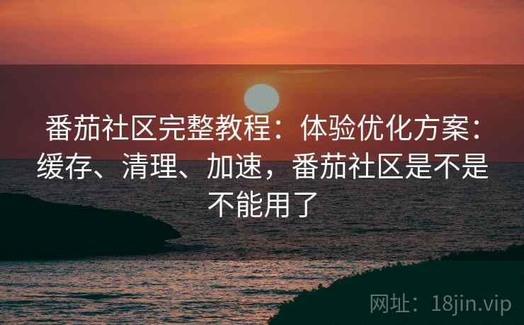 番茄社区完整教程：体验优化方案：缓存、清理、加速，番茄社区是不是不能用了