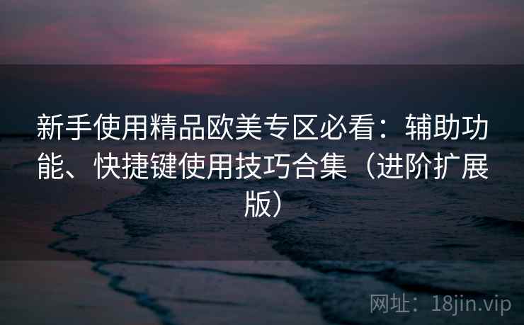 新手使用精品欧美专区必看:辅助功能、快捷键使用技巧合集(进阶扩展版) 新手使用精品欧美专区必看:辅助功能、快捷键使用技巧合集(进阶扩展版)
